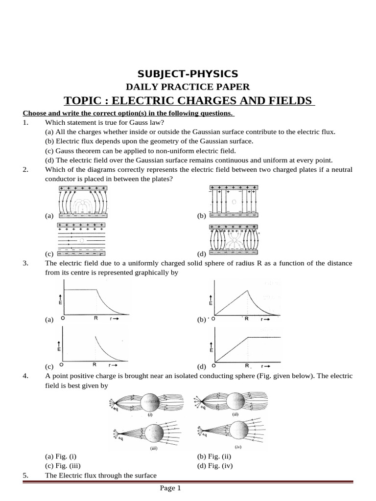 Electric Charges and Fields | PDF | Electric Field | Force