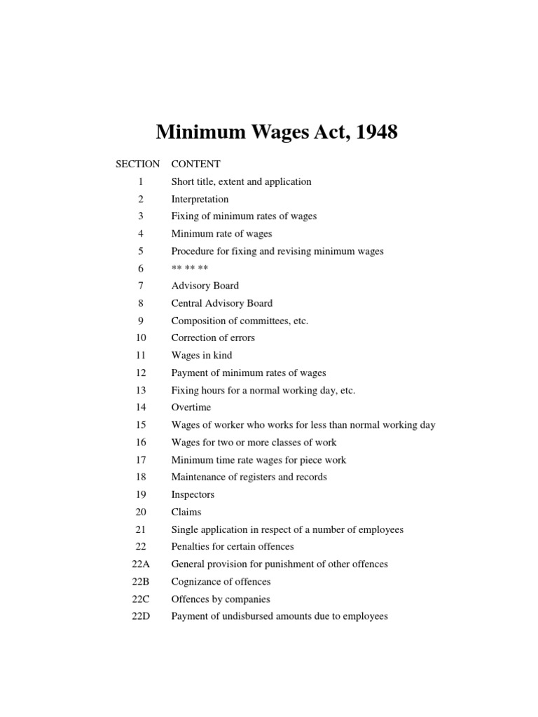 Minimum Wages Act | Overtime | Wage | Free 30-day Trial | Scribd