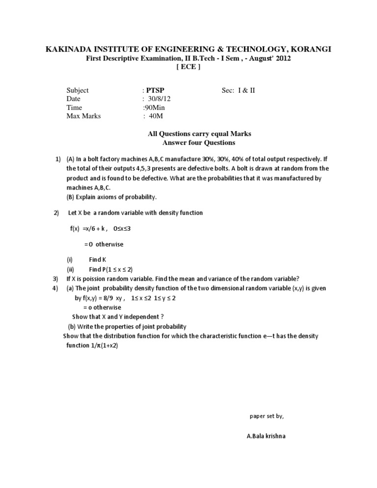 PTSP Mid1 | PDF