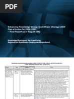 Enhancing Knowledge Management Under Strategy 2020: Plan of Action For 2009-2011-Final Progress Report On Useful Results Indicators