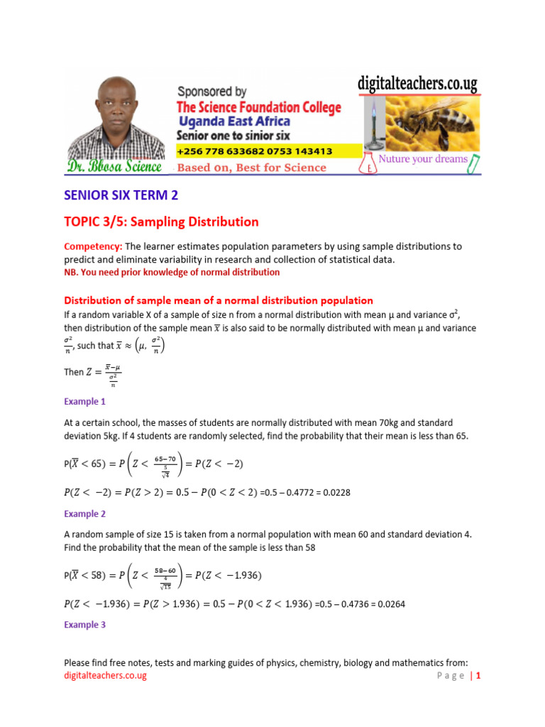 22 Sampling Distribution | PDF | Normal Distribution | Estimator
