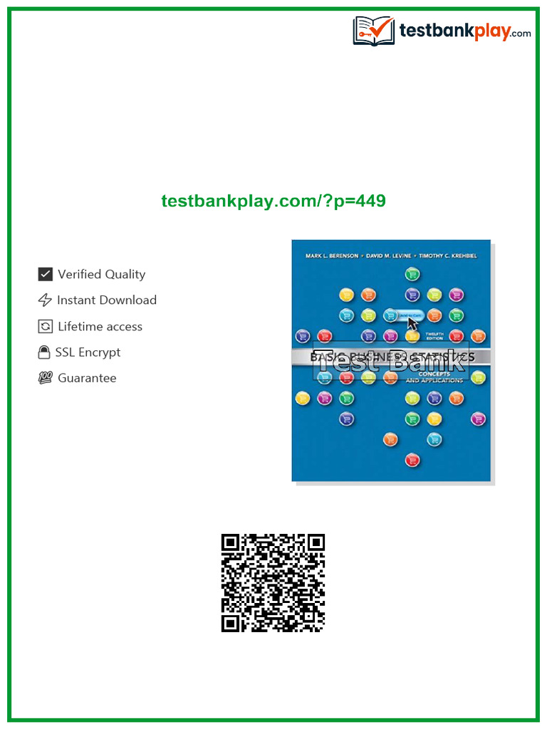 Basic Business Statistics Concepts and Applications 12th Edition ...