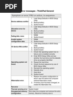 Lenovo - Error Messages - ThinkPad General