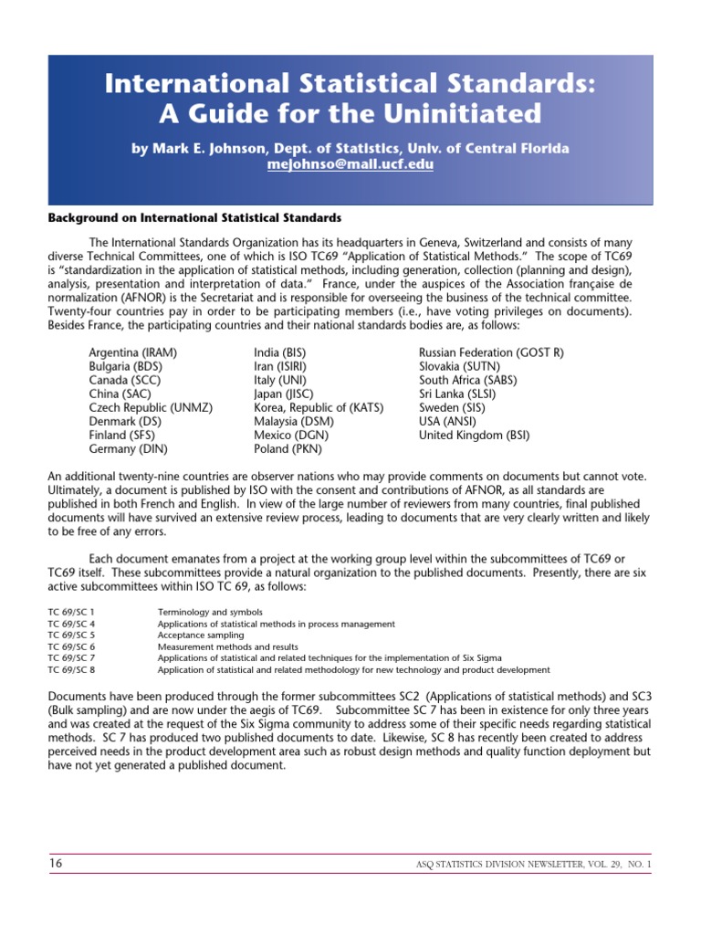 National Statistical Standards – MZCJW