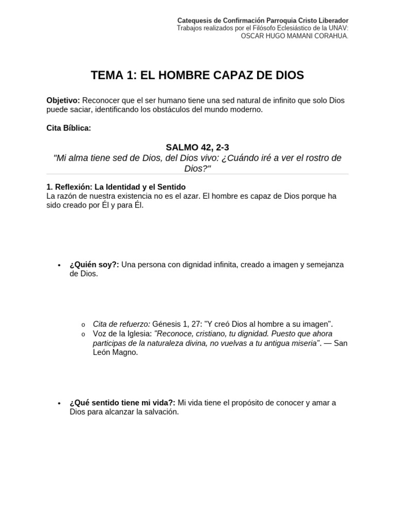 Tema 1 El Hombre Capaz de Dios | PDF