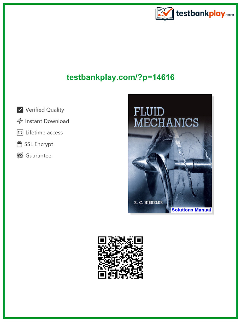 Fluid Mechanics 1st Edition Hibbeler Solutions Manual newest edition ...