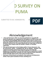 Brand Survey On Puma: Submitted To-Mr. Harinder Pal By-Pooja Kumari FT-3 Year 100475