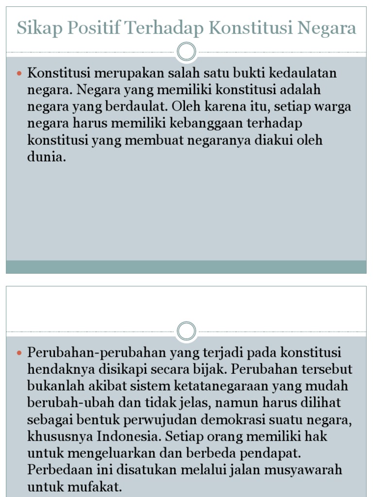 Sikap Positif Terhadap Konstitusi Negara