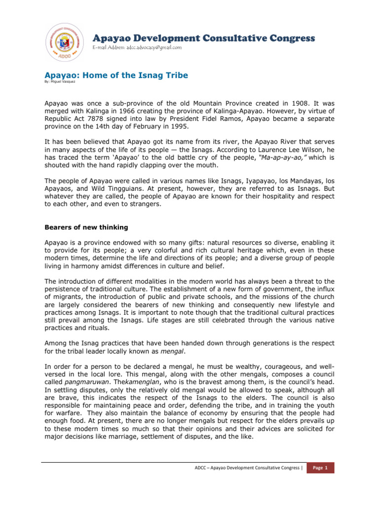 Kupdf.net Apayao Home of the Isnag Tribe | PDF