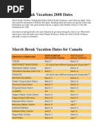 Download March Break Vacations 2008 Dates by jacksonsmonkey SN1040684 doc pdf