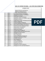 MBA Course Schedule Jan-June 2013