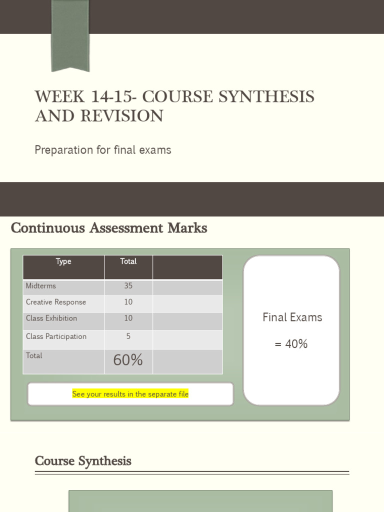 Week 15_Course Synthesis & Revision z2W | PDF | Poetry | Metre (Poetry)