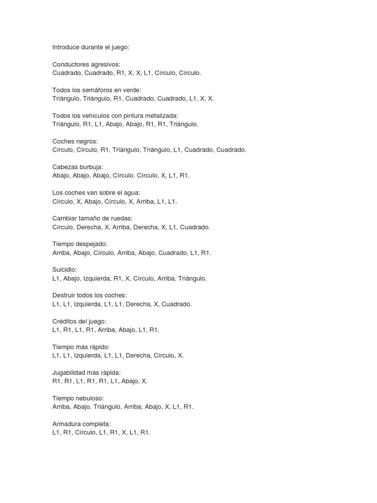 GTa Liberty City Stories Cheats PSP PDF Ocio Deportes