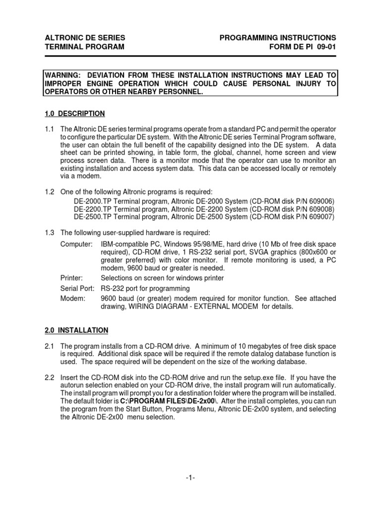 Comprehensive Instructions for Configuring and Programming the Altronic