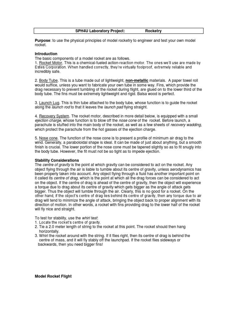 Model Rocket Design and Flight Analysis | PDF | Rocket | Flight