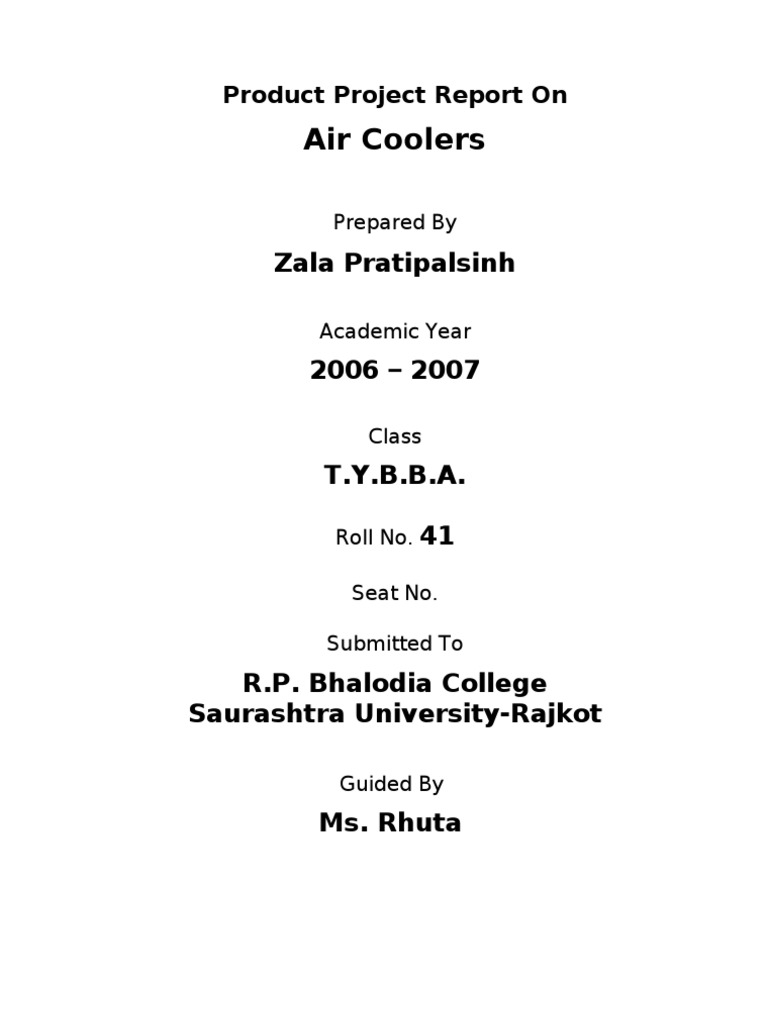 Analysis of Starting a Small Business Producing Air Coolers A