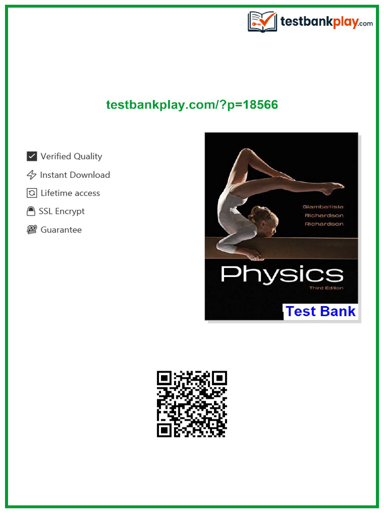 Physics 3rd Edition Giambattisata Test Bank Online Version | PDF ...