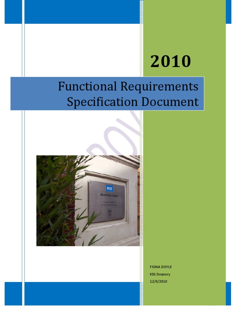 Functional Requirements Specification Document For KSS Deanery | PDF