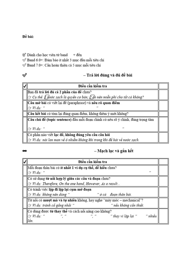 Checklist Ielts Writing Task 2 | PDF