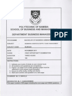 BLM322S - Business Logistics & Supply Chain Management - 1st Opportunity - November 2011