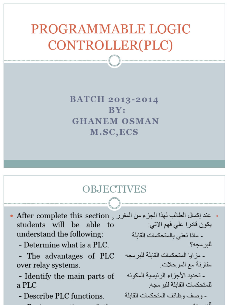 lecture1&2-plc_merged | PDF | Programmable Logic Controller | Computer ...