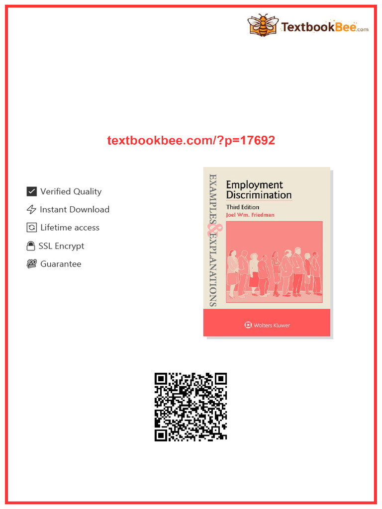Examples Explanations For Employment Discrimination 3rd Edition Joel Wm ...