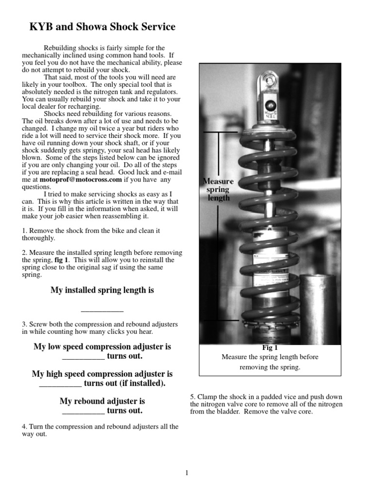 KYB and Showa Shock Service PDF Valve Nut (Hardware)