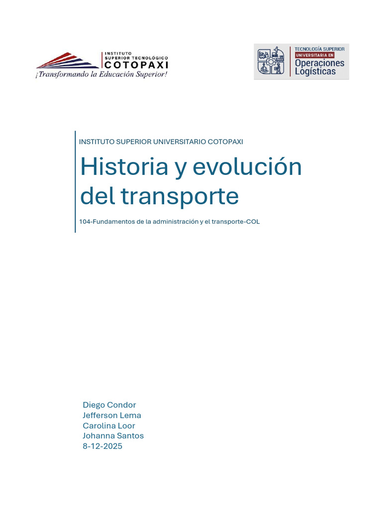 Historia y Evolucion Del Transporte | PDF | Tren | Transporte