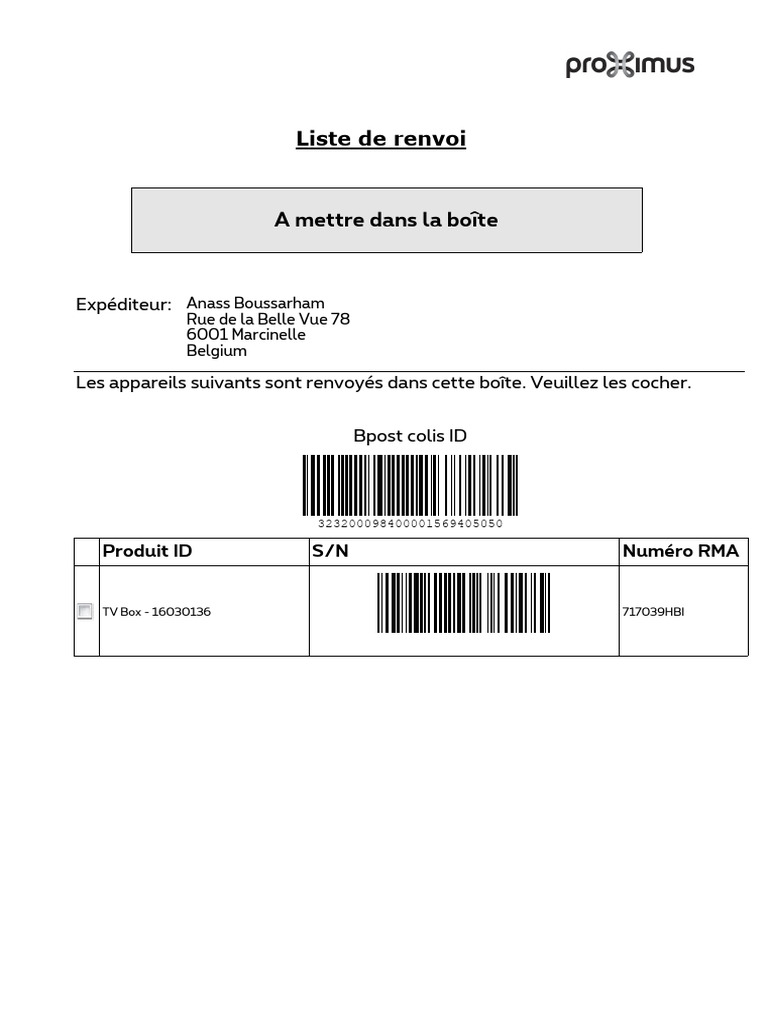 RMA Labels Packing List | PDF