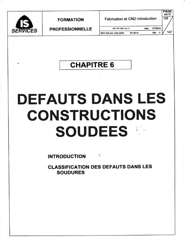 Defauts Dans Les Constructions Soudees | PDF | Construction | Soudage