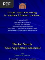 CV and Cover Letter Writing For Academic & Research Audiences