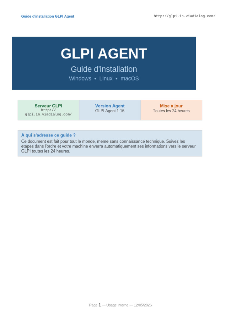 GLPI Agent Guide Installation | PDF | Serveur (Informatique) | Sudo
