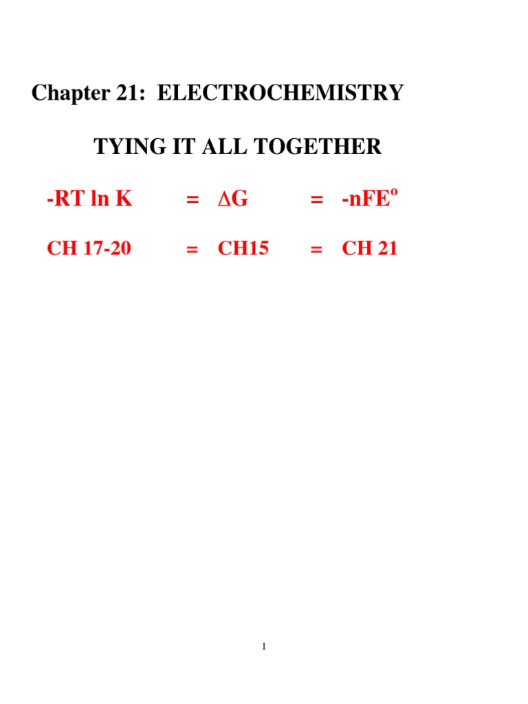 Chapter 21: Electrochemistry Tying It All Together: - RTLNK G - Nfe | PDF