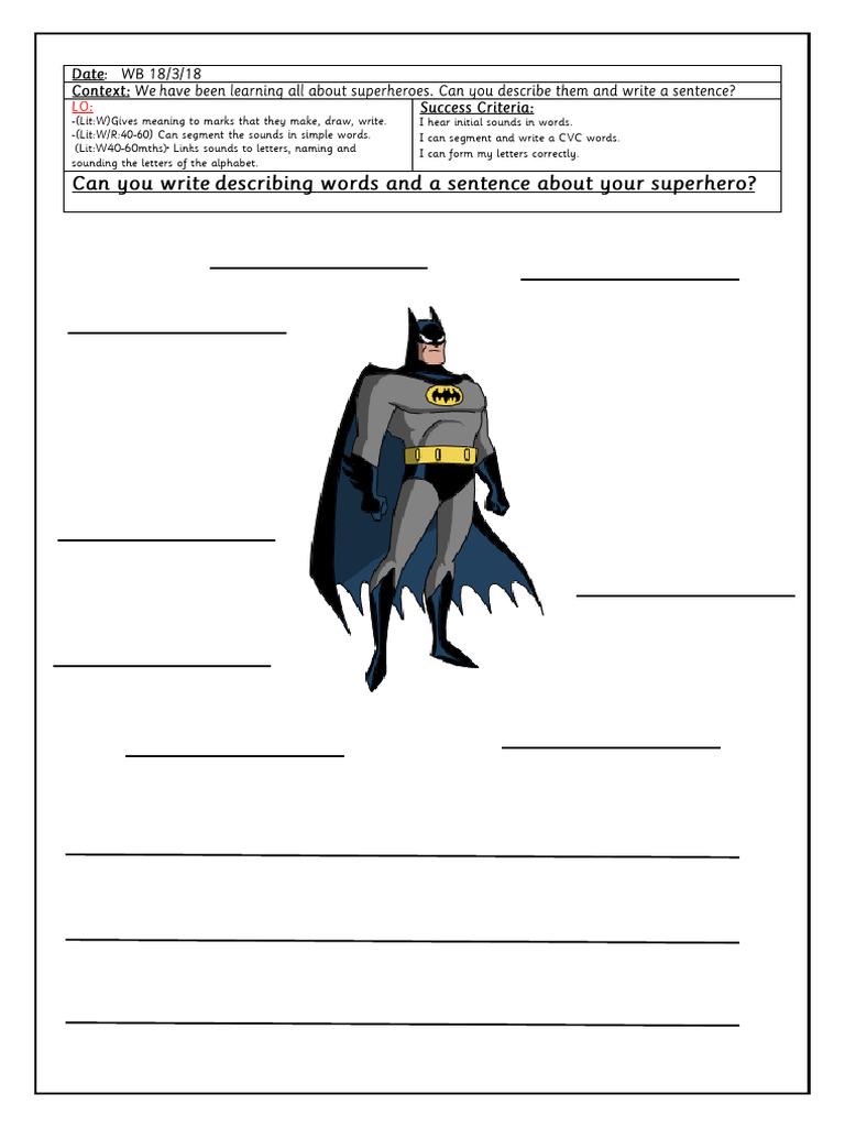 Superhero Batman Writing | PDF