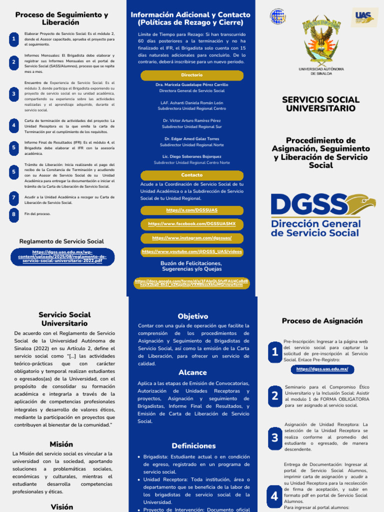 Folleto de Procedimiento DGSS UAS | PDF | Trabajo Social