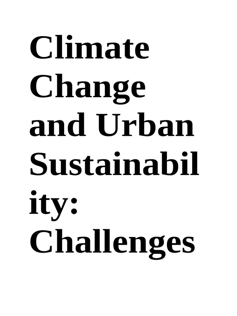 Climate Change and Urban Sustainability | PDF