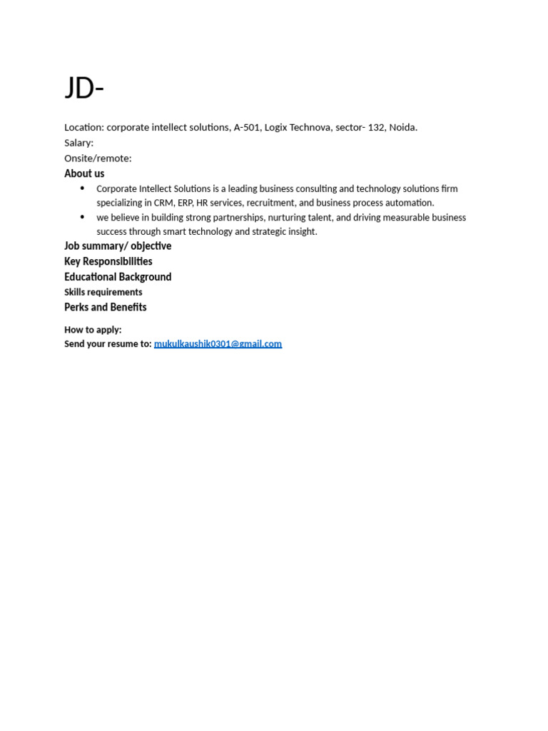 JD Format | PDF