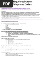 Telephone/Verbal Order Guidelines | PDF