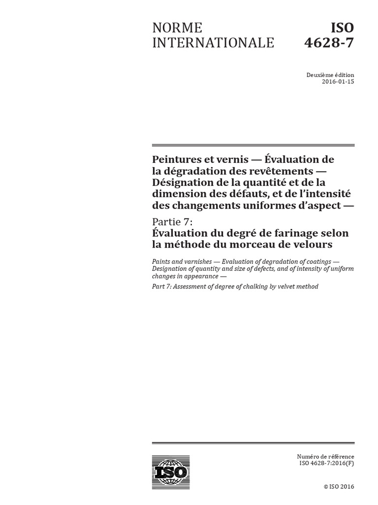 Iso 4628-7 2016 (F) | PDF | Commission électrotechnique internationale ...