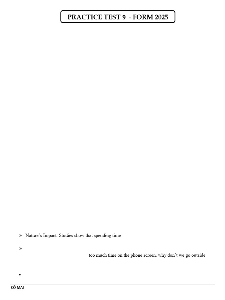 Practice Test 9 | PDF | Meditation | Robotics