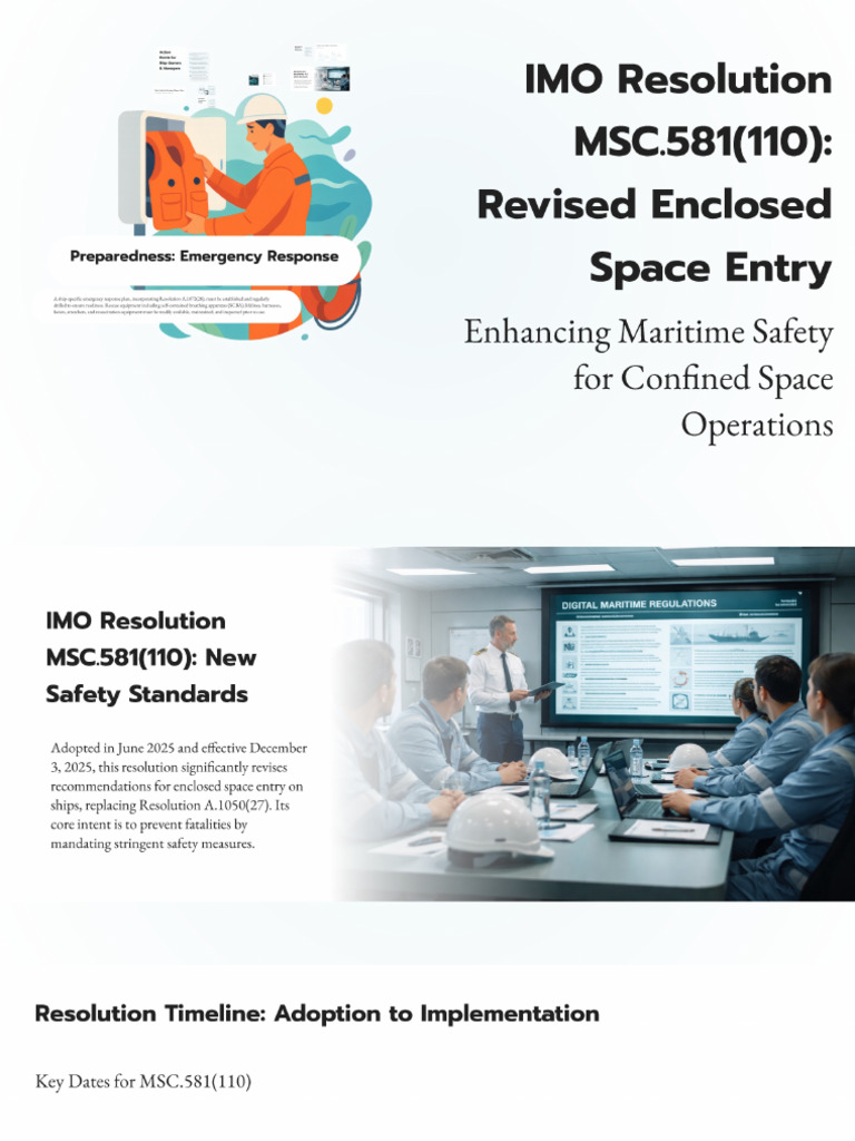 IMO Resolution MSC.581(110)_ Revised Enclosed Space Entry | PDF