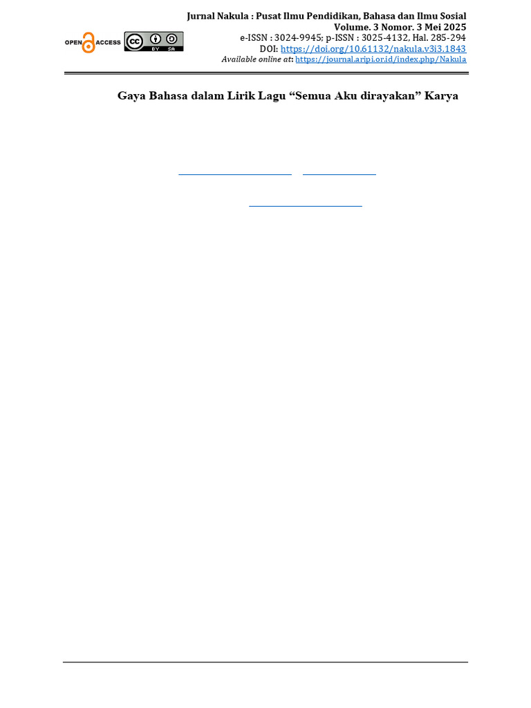 NAKULA Vol 3 No 3 Tahun 2025 Hal 285-294 | PDF