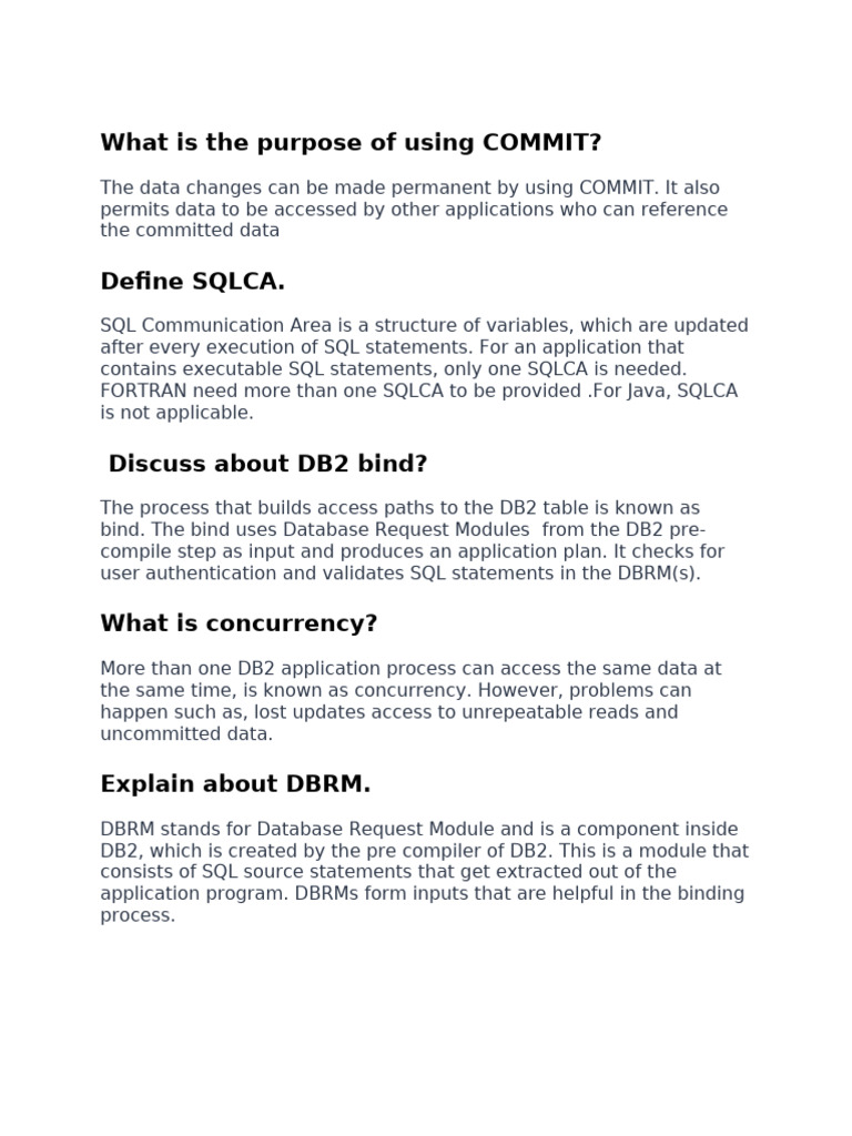 Db2 Interview Questions | PDF | Ibm Db2 | Sql