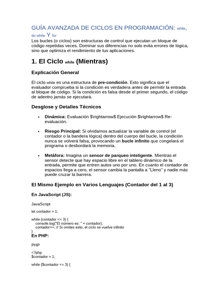 Ciclos Do While, While y For Explicados | PDF | Python (lenguaje de ...