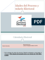 Puntualidades Del Proceso y Calendario Electoral Representaciones
