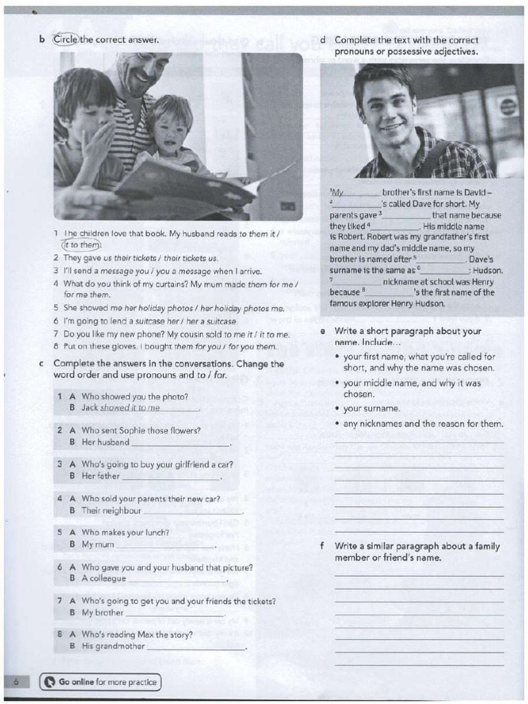 Int PLUS - Unit 1 - Lesson 2 WB | PDF