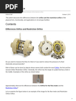 Orifice vs. Restriction Orifice Explained | PDF | Flow Measurement ...