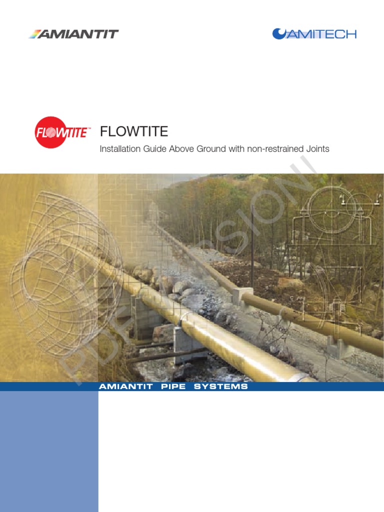 FLOWTITE Above Ground Installation Guide | PDF | Pipe (Fluid Conveyance ...