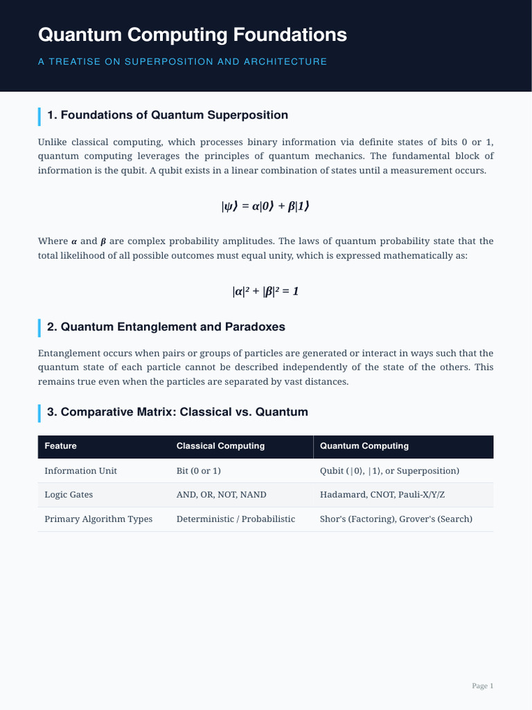 1 Quantum Computing Foundations | PDF