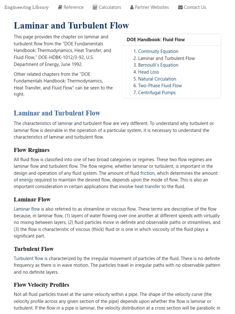 24) Laminar and Turbulent Flow - Engineering Library | PDF | Fluid ...